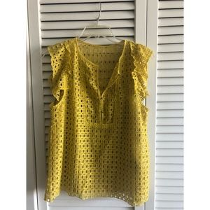 Banana Republic eyelet golden yellow blouse